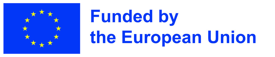 Logo der Europäischen Union links mit der Aufschrift "funded by the European Union" rechts.