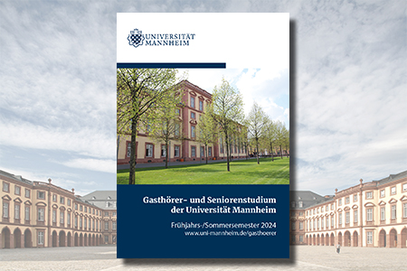 Programmheft-Cover des Gasthörer- und Seniorenstudiums mit dem Mannheimer Schloss