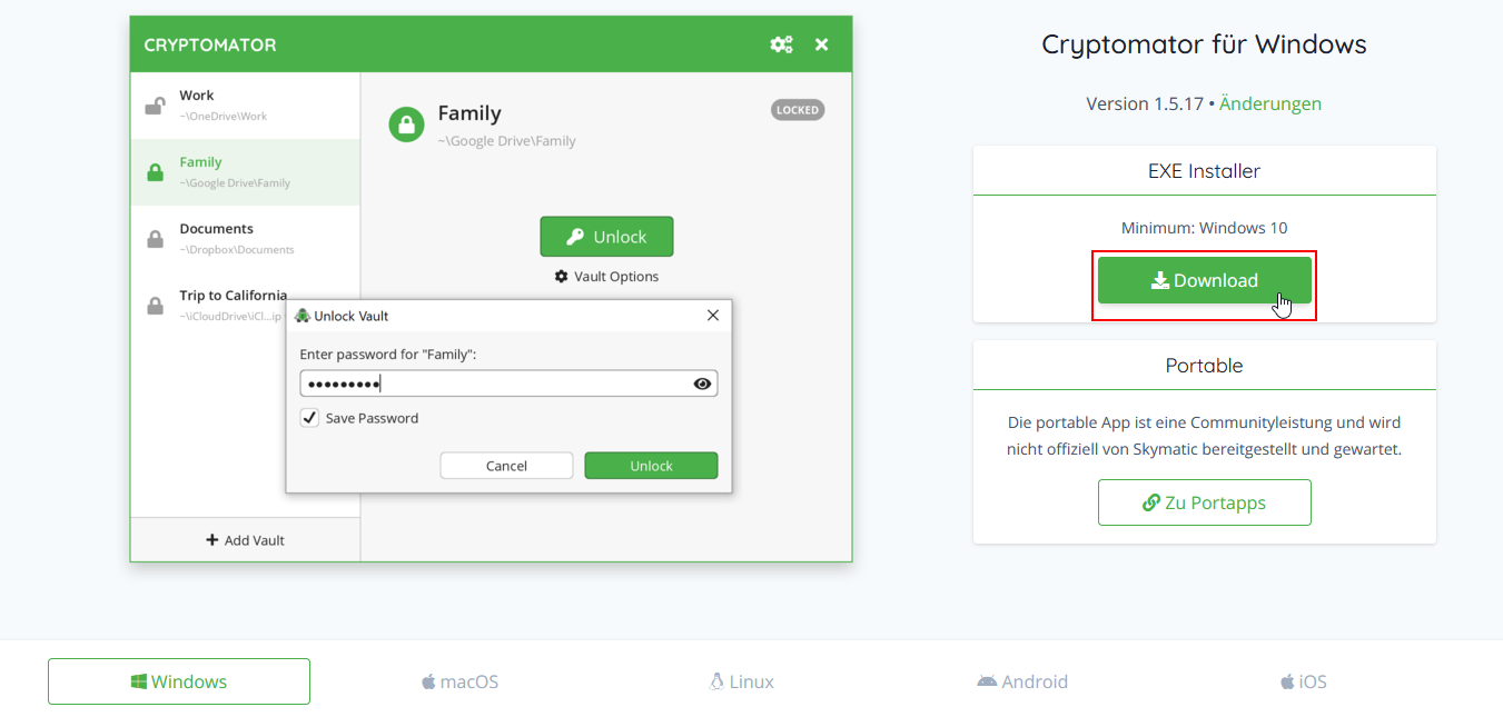 Screenshot Download Cryptomator