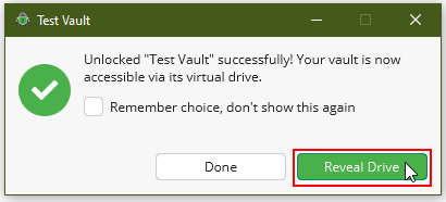 Screenshot Reveal drive