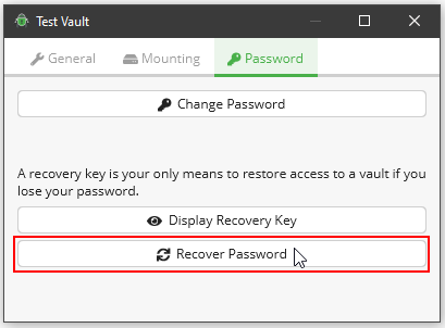 Screenshot Recover your password