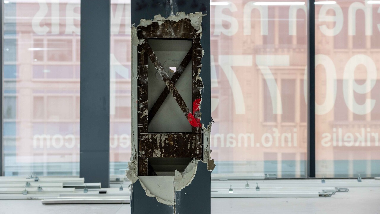 Innenaufnahme der Baustelle des T1 Fitnessstudios