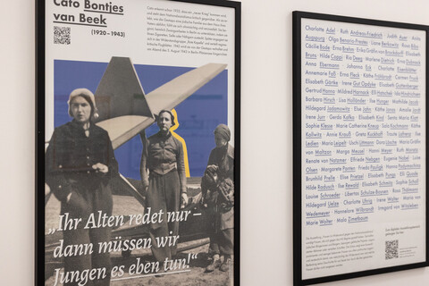 Portrait mit Frauen und begleitenden Infotexten.