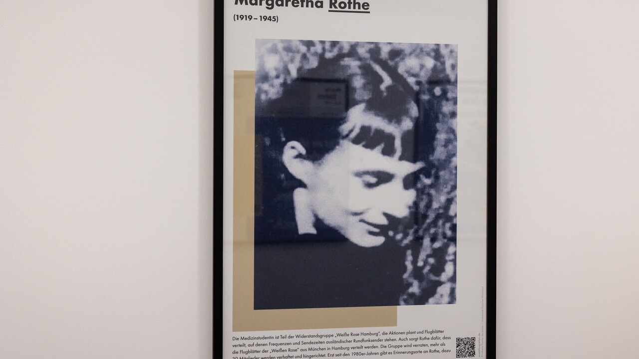 Portrait mit einer Frau und begleitenden Infotexten