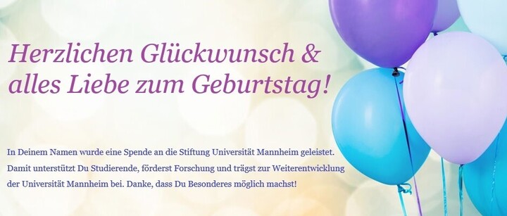 Dankeskarte für Ihre Spende 
