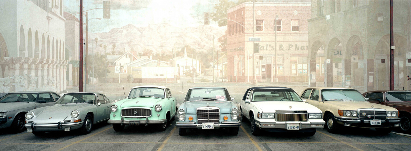 Panoramabild von Oldtimern in New York