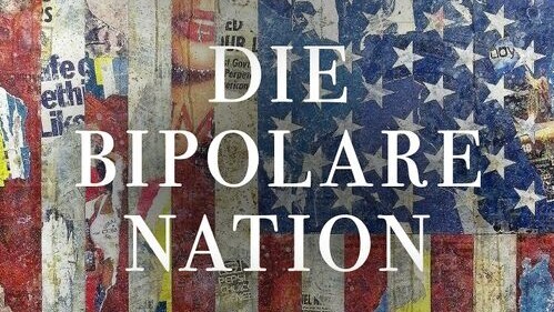 Das Cover des Buches "Die Bipolare Nation" von Philipp Gassert. Untertitel: "Was Amerika der Welt gegeben hat. Im Guten wie im Schlechten". Im Hintergrund die amerikanische Flagge.