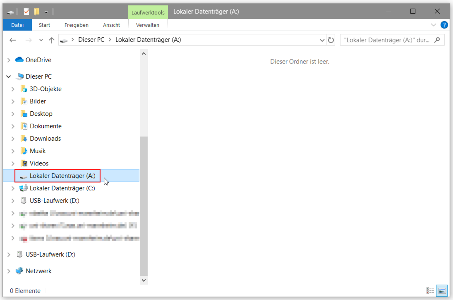 Screenshot Laufwerk öffnen