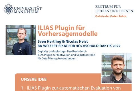 Plakat ILIAS Plugin für Vorhersagemodelle, eine Idee von Sven Hertling und Nicolas Heist.