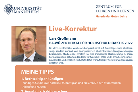 Poster des Projektes Live-Korrektur von Lars Großman.