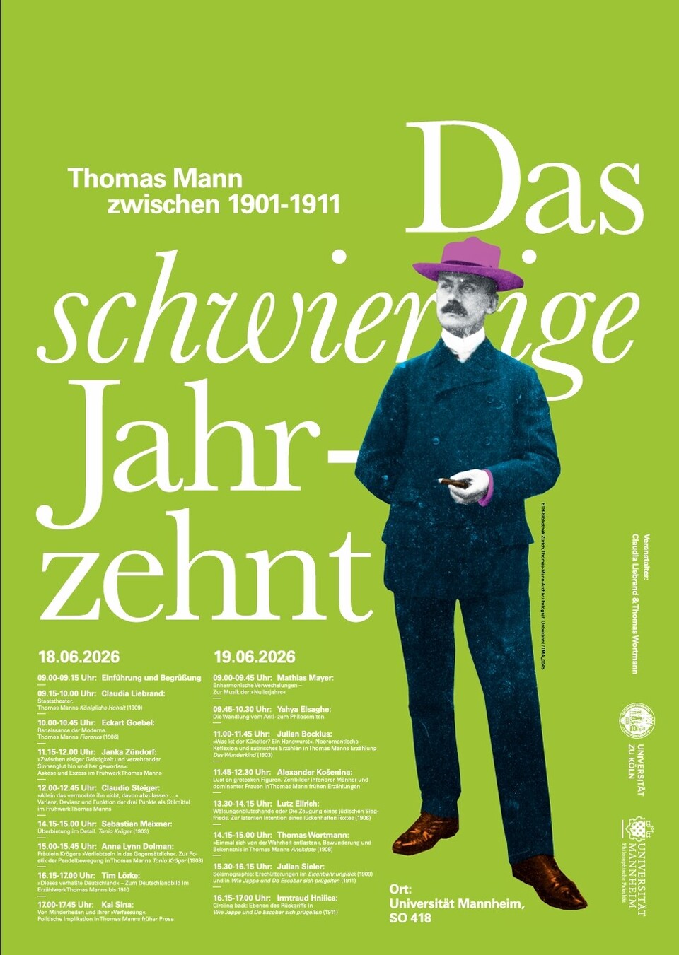 Plakat der Tagung THOMAS MANN ZWISCHEN 1901_1911