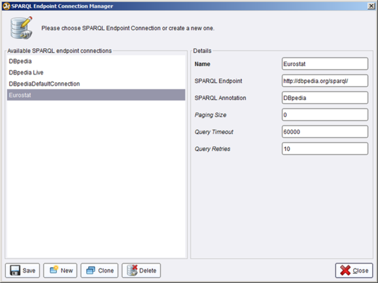 Creating a SPARQL Endpoint connection