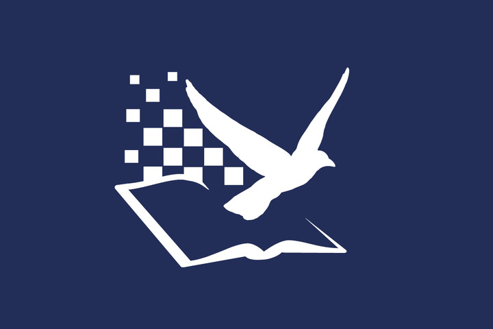 Logo des Open Science Office der Universität Mannheim (weiß auf blau)