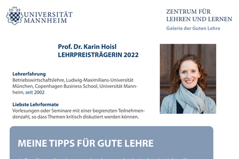 Meine Tipps für gute Lehre von Professor Doktor Karin Hoisl.
