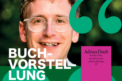 Plakat zur Buchvorstellung von Adrian Daub am 23. März 2026