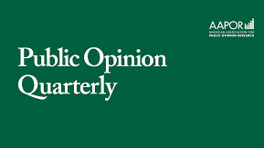 Logo of Public Opinion Quarterly. White letters on green background