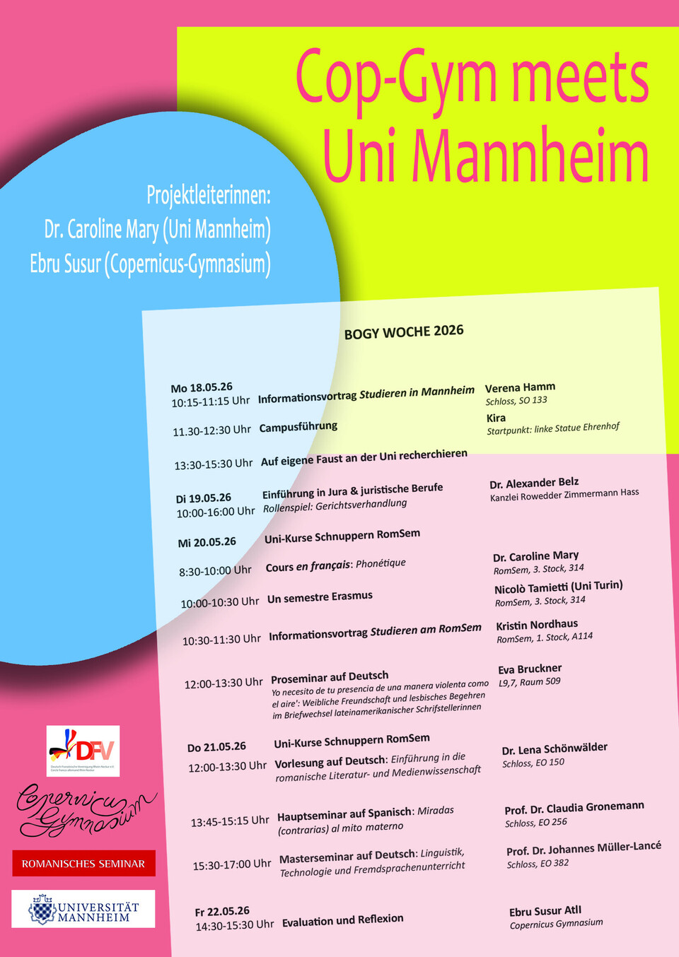 Veranstaltungsprogramm zur BOGY-Woche