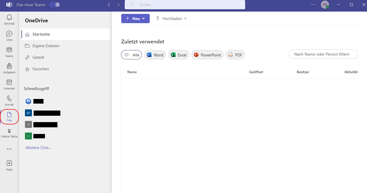 MS Teams - Zugriff auf Ihre Dateien MS Teams - Zugriff auf Ihre Dateien