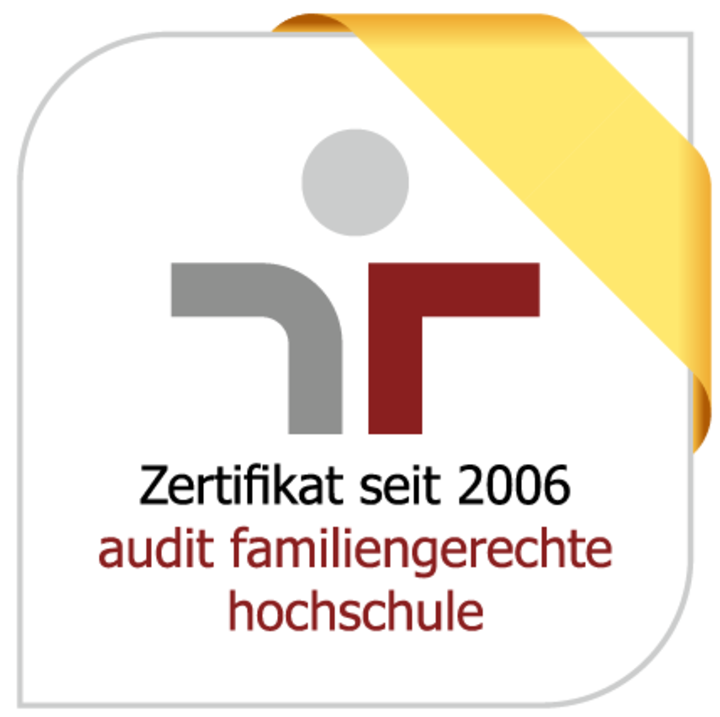 Logo des Zertifikats seit 2006. Audit familiengerechte Hochschule.