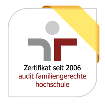 Logo des Zertifikats seit 2006. Audit familiengerechte Hochschule.