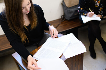 Studentin in Vorlesung