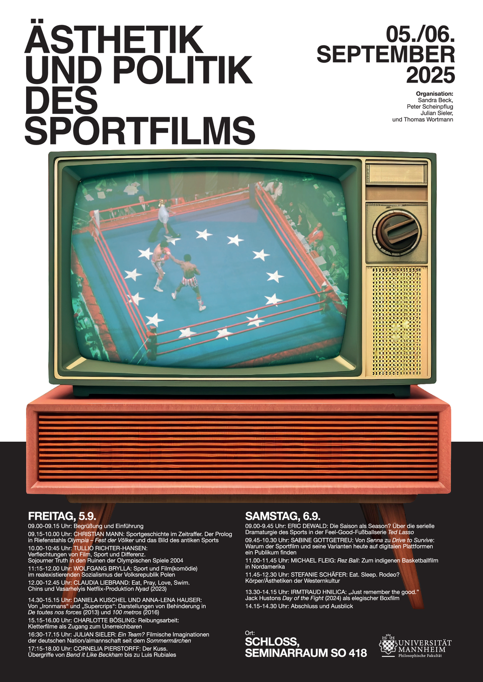 Plakat der Konferenz zu Sportfilmen 2025