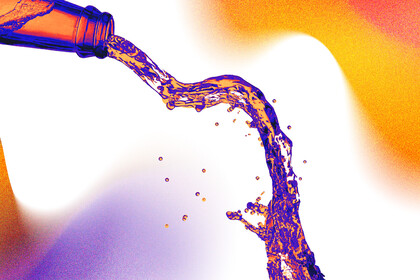 Symbolbild: Grafik mit einer Flasche, aus der etwas herausläuft