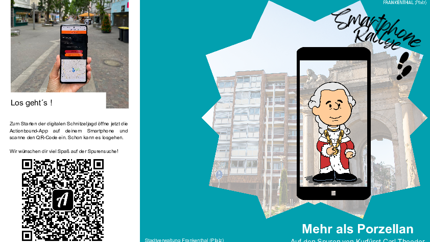Flyer mit Comicfigur von Kurfürst Carl Theodor
