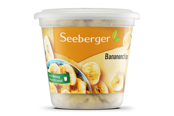 Eine Box Seeberger Bananenchips