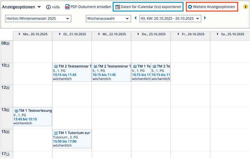Screenshot Stundenplan DE