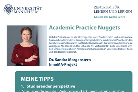 Poster Academic Practice Nuggets, ein Projekt von Dr. Sandra Morgenstern.