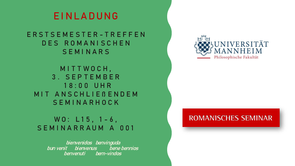 Einladungsplakat zur Erstsemesterbegrüßung im HWS 2025