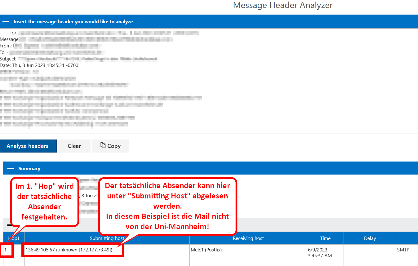 Submitting Host zeigt den Ursprung der Mail an