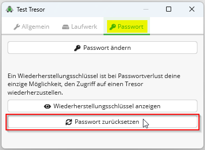 Screenshot Passwort wiederherstellen