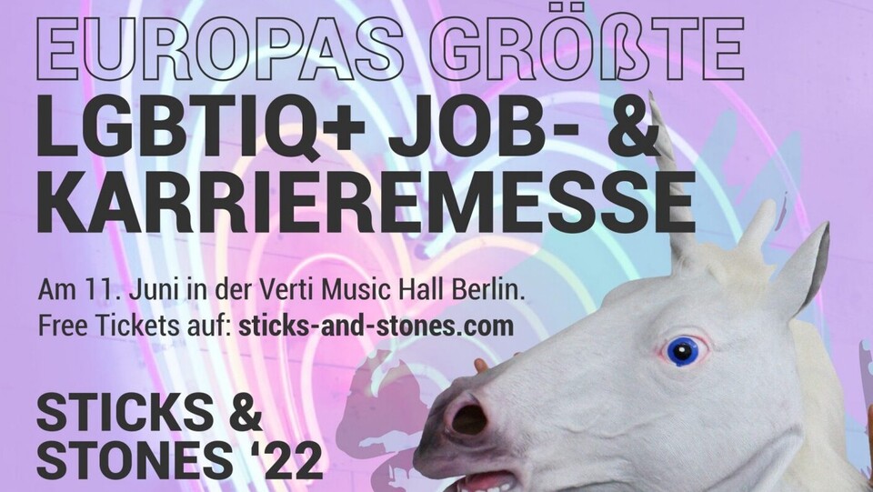 Eurpas größte LBTQ+ Job- & Karrieremesse am 11. Juni 2022 in der Verti Music Hall Berlin. 