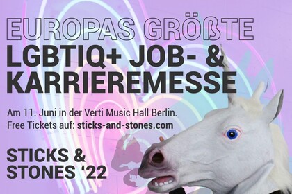 Eurpas größte LBTQ+ Job- & Karrieremesse am 11. Juni 2022 in der Verti Music Hall Berlin.