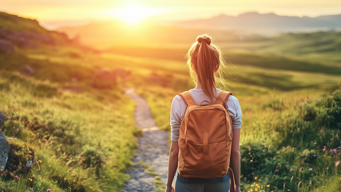 Women with backpack