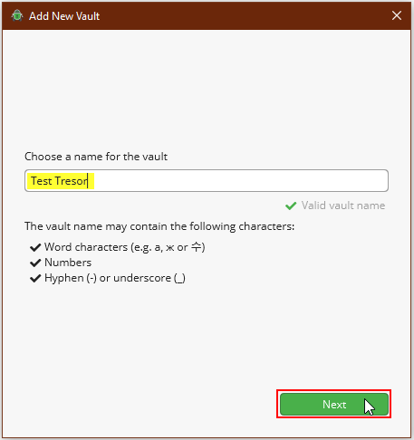 Screenshot Choose a name