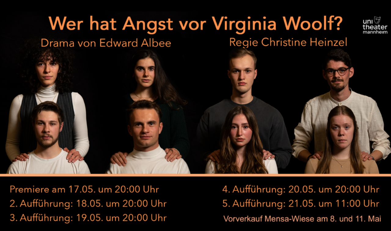 Plakat des Unitheaters Mannheim zum Stück "Wer hat Angst vor Virginia Woolf?".