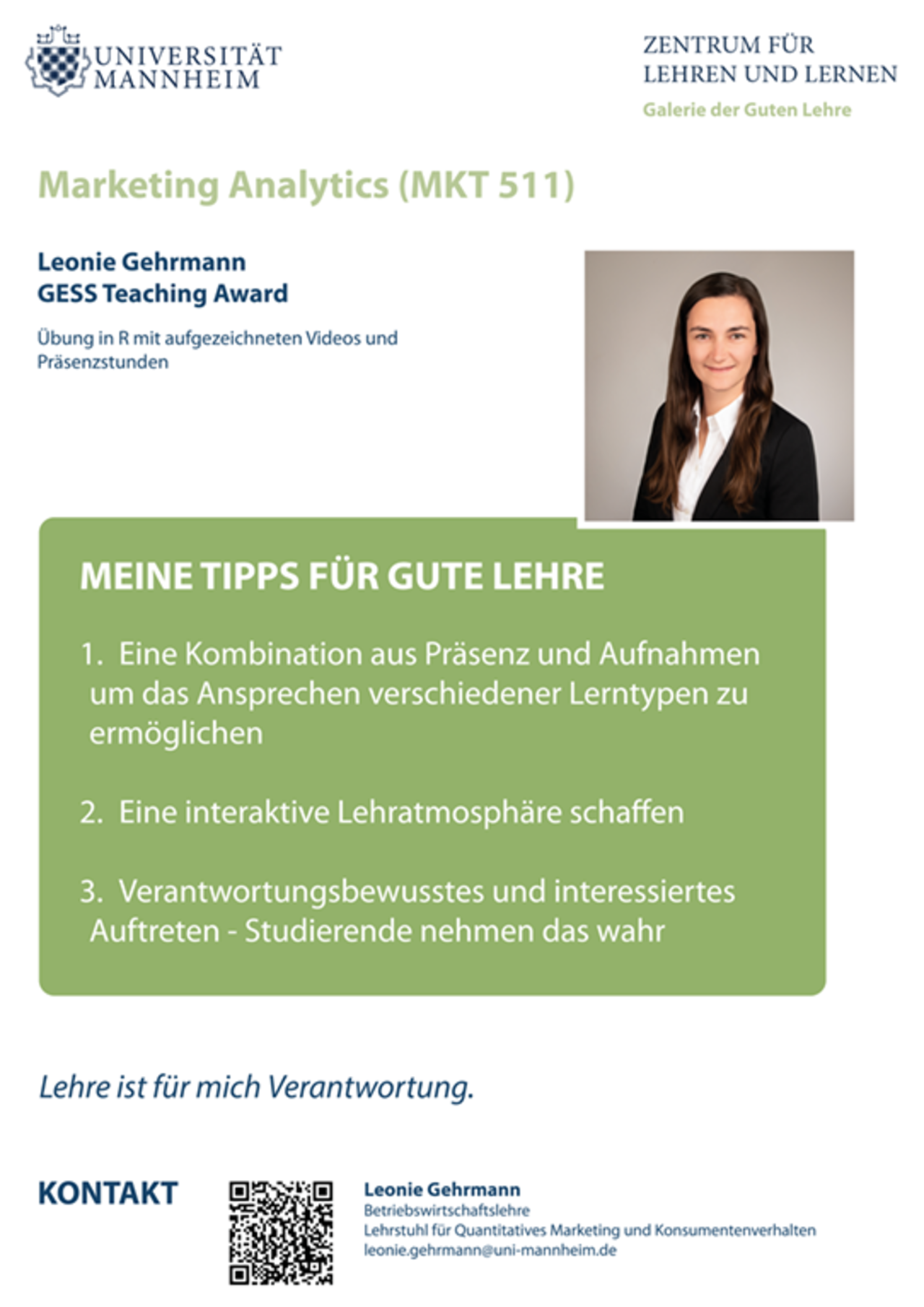 Poster des Projektes Marketing Analytics von Leonie Gehrmann.