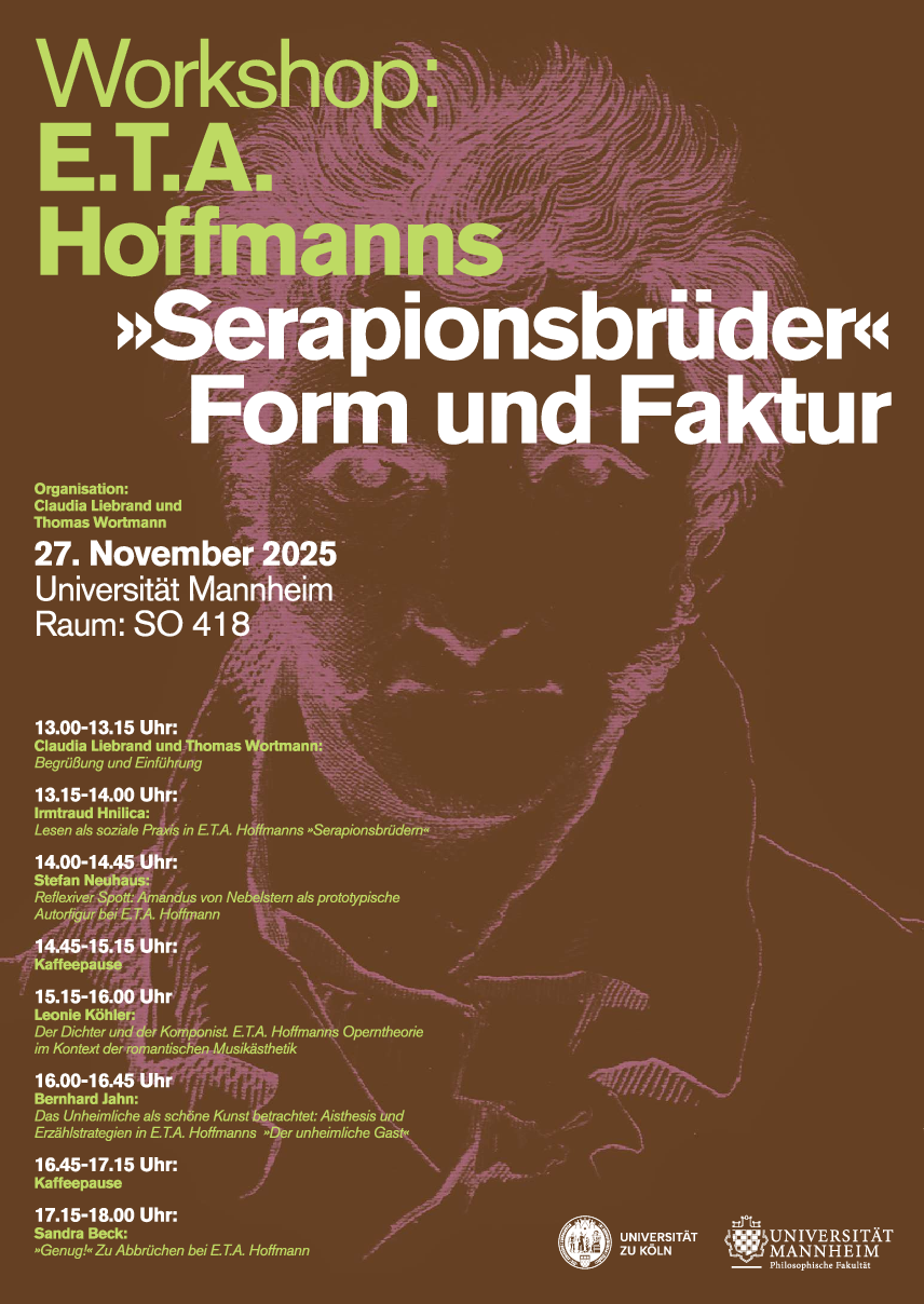Plakat der Tagung zu E.T.A. Hoffmanns Serapionsbrüdern im Jahr 2025