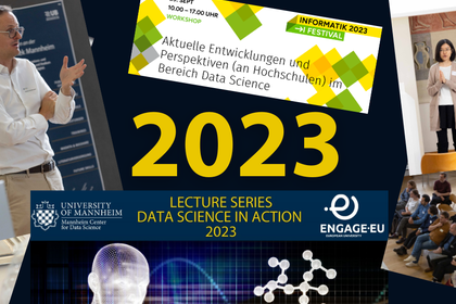 Collage aus Bildern, die die Aktivitäten des MCDS im Jahr 2023 zeigen. In der Mitte der Schriftzug 2023.