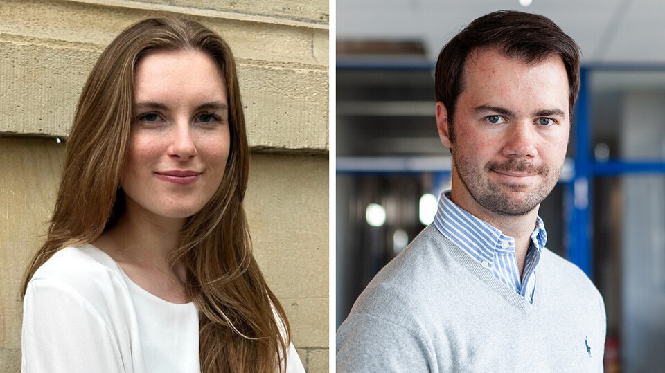 Links schaut Verena Weller in die Kamera, auf der rechten Seite des Bildes lächelt Marc Phillip Janson