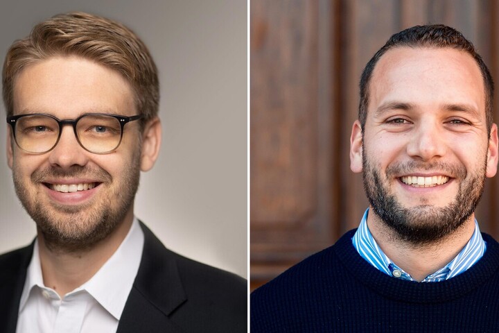Portraitfotos von Prof. Dr. Marc Lerchenmüller und Dr. Leo Schmallenbach.
