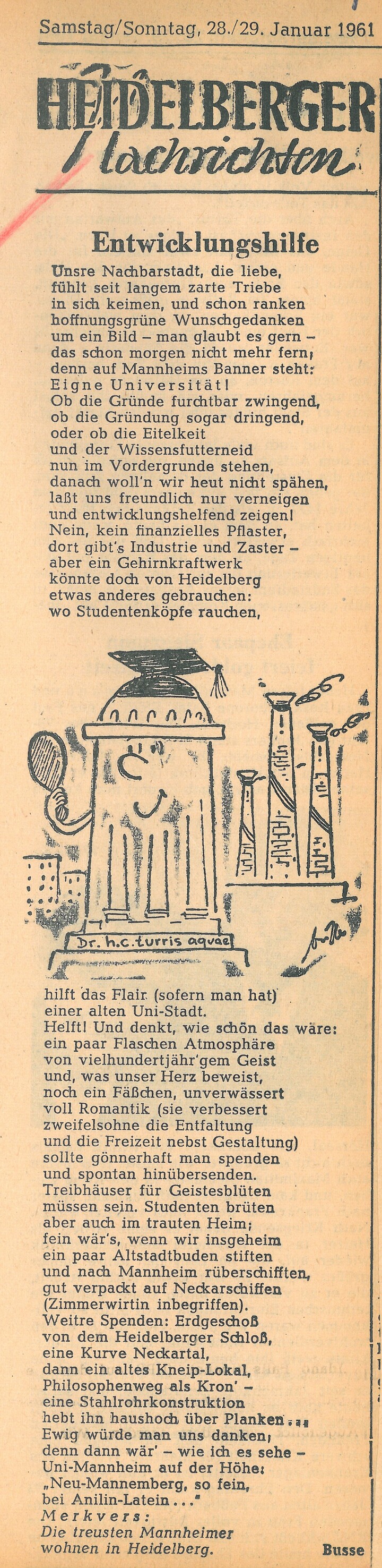 Ein gescannter alter Zeitungsartikel