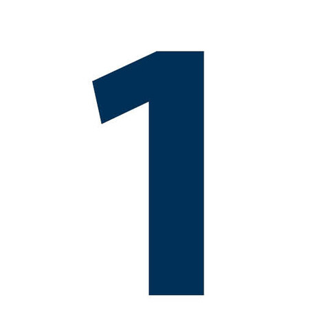 The number "one" can be seen in blue on a white background.