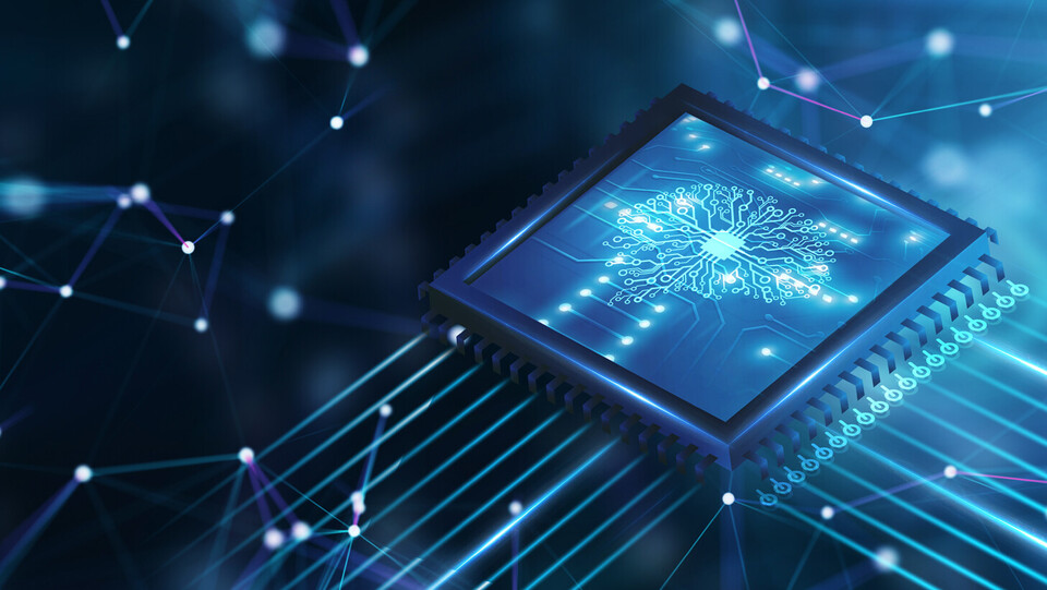 Header image with blue background and visualization of data streams