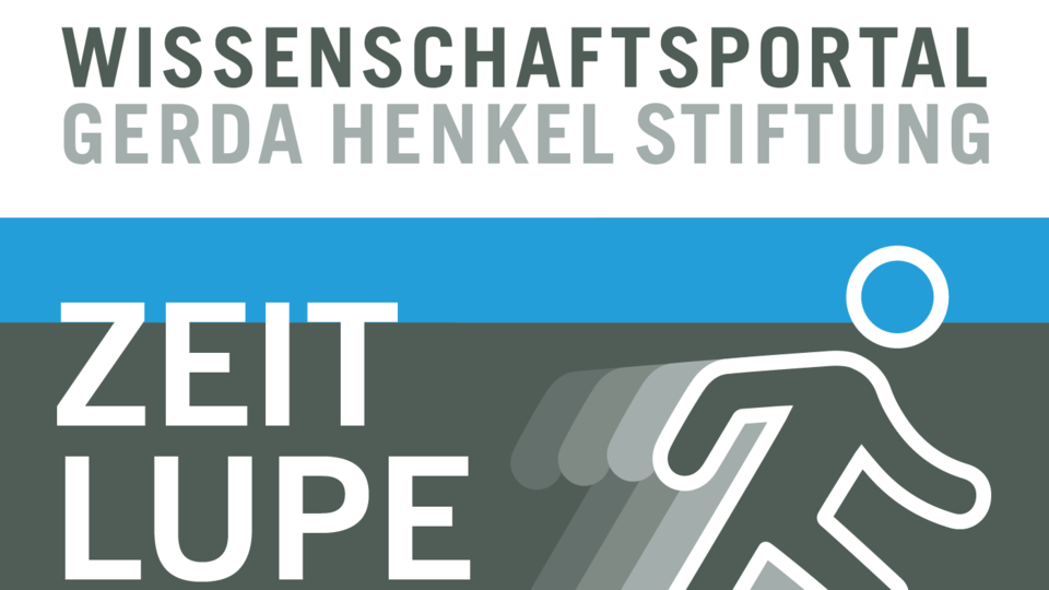 Hinweis L.I.S.A Wissenschaftsportal Gerda Henkel Stiftung Zeitlupe mit stilisiertem Menschen in Bewegung