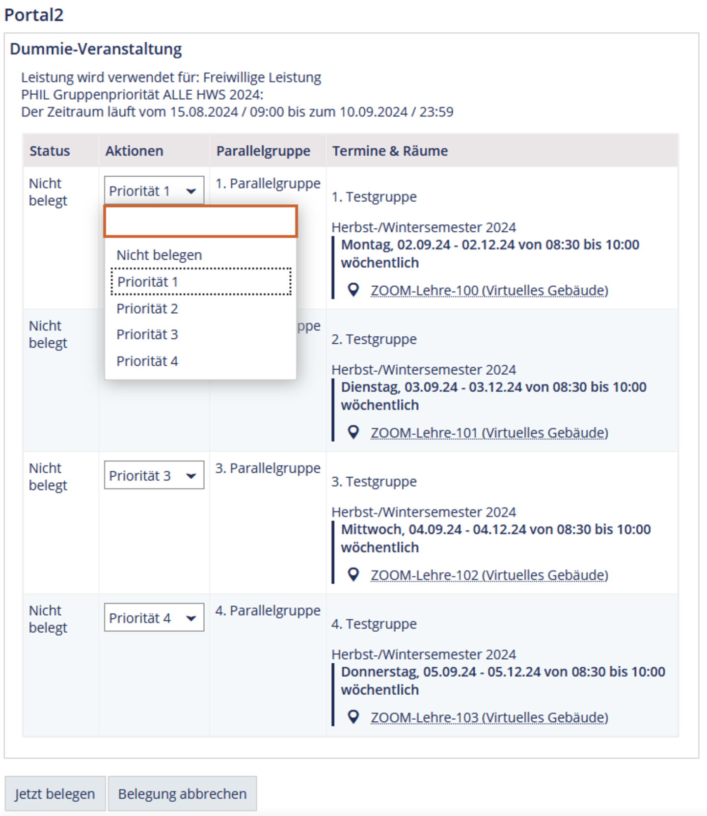 Screenshot zur Veranschaulichung
