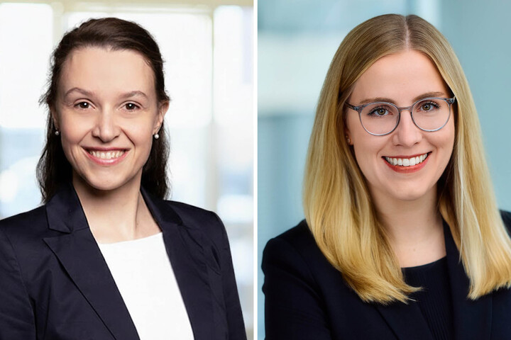 Links: Vera Vogel, ; Rechts: Jette Völker. Beide tragen schwarze Oberteile und lächeln..